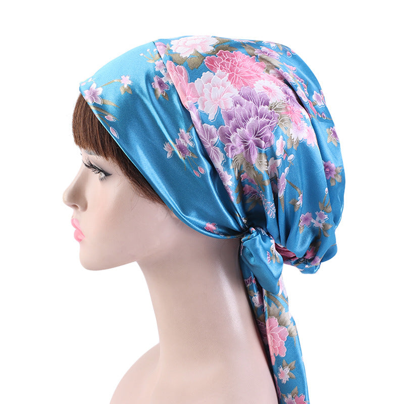 New Color Ding Hood Women's Printed Tie Tape Hat Pastoral Style Ribbon Braid Hat TJM-226