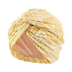 Cross border polyester lined cross headscarf hat, sleeping hat, toe cloth hat JDT-473D