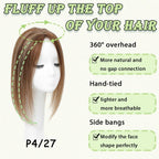 Hair Toppers for Women Real Human Hair 360° No Bangs Upgrade Lace Base Human Hair Toppers