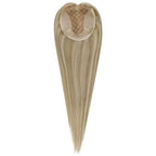 Virgin Clip on Hair Topper Large Base Highlight Blonde Wigs Hair Piece