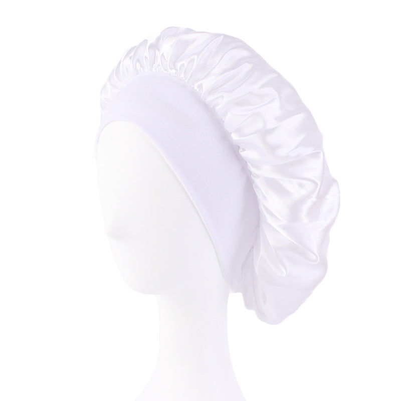 Satin Nightcap Wide-brimmed Hair Band Round Hat Tape Hat Beauty Salon Home Hat TJM-301