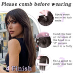 Clip in Bangs 100% Human Hair Toppers 360°3D Hair Pieces Clip On Air Bangs Extensions