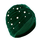 Cross-border supply starry Pearl Diamond flannel headscarf hat pleated Indian hat toe cap TJM-21F