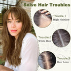 Clip in Bangs 100% Human Hair Toppers 360°3D Hair Pieces Clip On Air Bangs Extensions