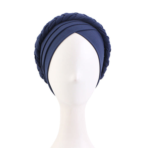 Amazon Source Solid Color Turban Hat, Braided Chemotherapy Hat, Postpartum Hat, Headscarf Hat Jdt-429L