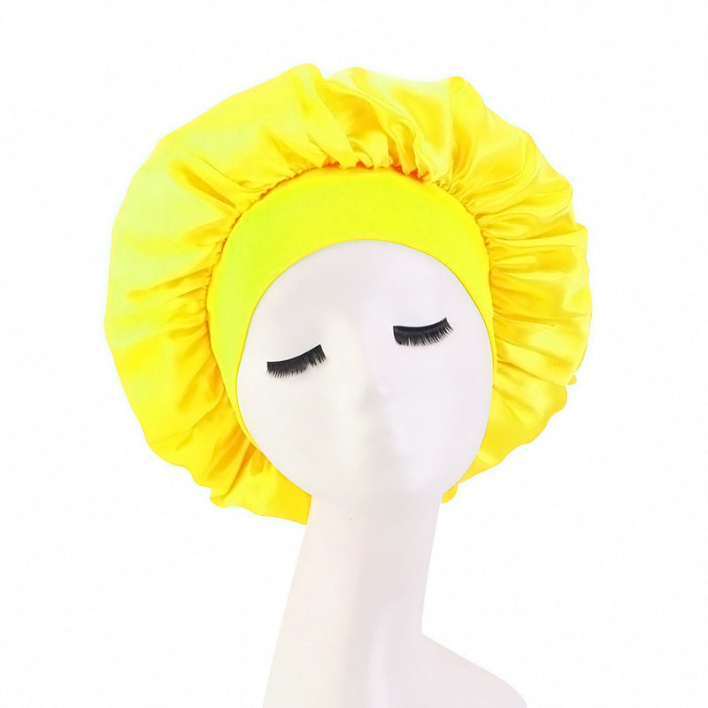 Satin Nightcap Wide-brimmed Hair Band Round Hat Tape Hat Beauty Salon Home Hat TJM-301