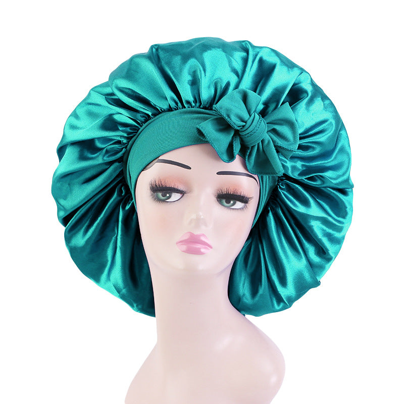 Oversized round hat elastic wide-brimmed ribbon colored nightcap headscarf hat cross-border e-commerce supply TJM-301-3