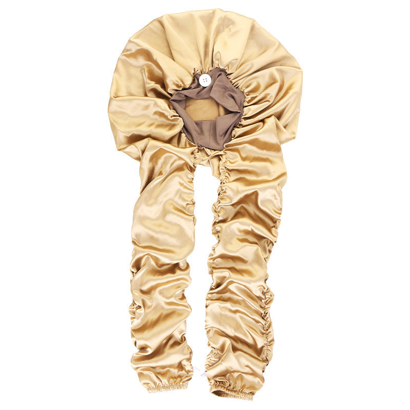 New Simulated Silk Elastic Long Sleeve Sleeping Hat for Women's Long Braid Beauty Care Hair Care Hat JDB-522B