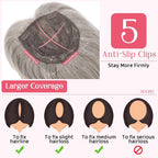 Short Layered Hair Topper with Bangs for Women with Thinning Hair 14 Inch 100% Human Hair Wigs Piece