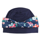 Bohemian style printed flat top knotted headscarf hat, fashionable home hat, confinement hat, toe cap JDT-532A