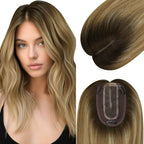Hair Topper Virgin Hair Piece Topper Balayage Brown Wigs Hair Piece