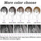 Clip in Bangs 100% Human Hair Toppers 360°3D Hair Pieces Clip On Air Bangs Extensions