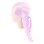 Children's Imitation Silk Pirate Hat Durag Long Tail Turban Hip Hop Cape Hat K-11