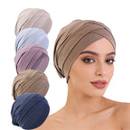 Cross-border supply of double cross elastic turgear hat ethnic wind base cap chemotherapy hat JDT-476
