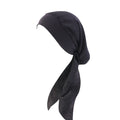 Pastoral Style Elastic Wide-Brimmed Imitation Silk Turban Hat, Long Tail Braid Hat, Chemotherapy Hat, Cross-Border Supply