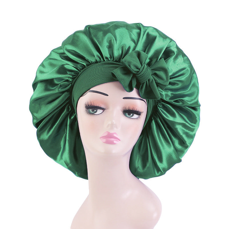 Oversized round hat elastic wide-brimmed ribbon colored nightcap headscarf hat cross-border e-commerce supply TJM-301-3