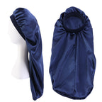 Foreign trade printing LOGO beauty salon advertising cap adjustable buckle double nightcap satin shower cap