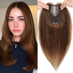 Hair Toppers for Women Real Human Hair 360° No Bangs Upgrade Lace Base Human Hair Toppers