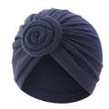 New Waffle Cotton Floral Turban Hat, Donut Knot Pullover Hat, Cross-Border Supply Jdt-282K