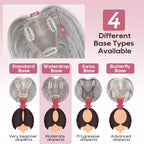 Real Human Hair Topper 10 inch Women Hair Toppers for Thinning Hair Light Grey Wigs