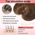 Human Hair Toppers for women 10 Inch Clip in Bangs 100％ Human Hair Toppers for Thinning Hair Cover Hair Pieces with Silk Base-Silver White