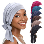 Cross-Border Supply Wide-Brimmed Solid Color Ribbon Turban Hat Base Cap Head Wrap Versatile Hair Care Hat Jdt-509