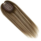 Virgin Hair Topper Medium Base Balayage Brown Mixed Blonde Wigs Hair Piece