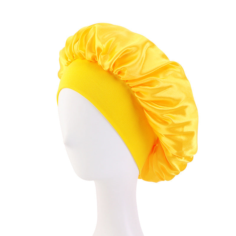 Satin Nightcap Wide-brimmed Hair Band Round Hat Tape Hat Beauty Salon Home Hat TJM-301