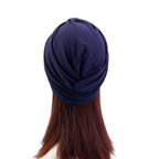 European and American Popular High-Elastic Bubble Fabric Knotted Headscarf Hat, Ethnic Hat, Turban, Chemotherapy Hat, Headscarf Hat
