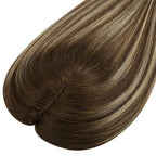3*5inch Mono Hair Topper Remy Human Hair Balayage Brown Wigs Hair Piece