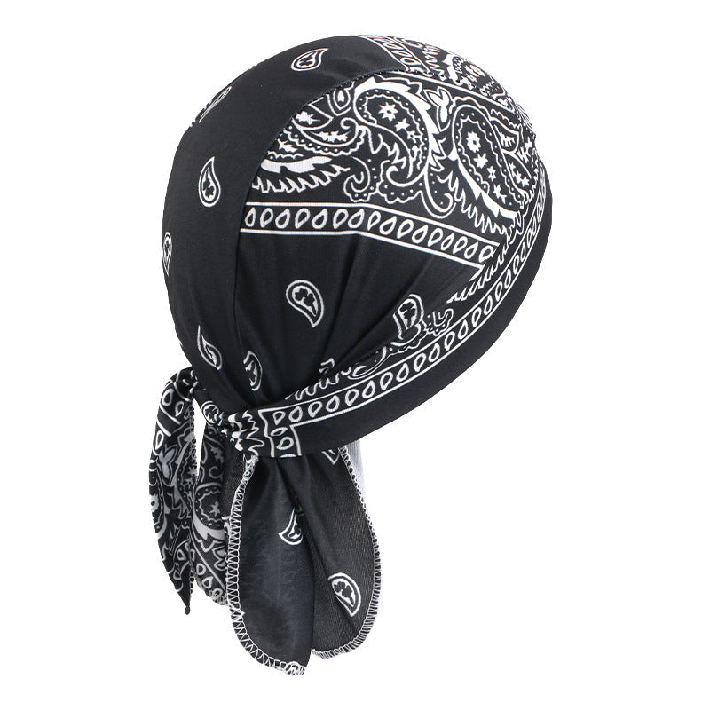 Stretch Cloth Amoeba Cashew Pirate Hat Hip Hop Street Dance Ribbon Baotou Hat Ethnic Hat JDD-09B