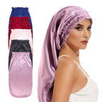 Cross-Border Amazon New Fungus Lace Imitation Silk Long Hat Beauty Hair Care Hat Turban Hat Nightcap