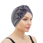 Rose accessories pleated headscarf cap thickened Indian hat ethnic style pullover cap JDT-16D