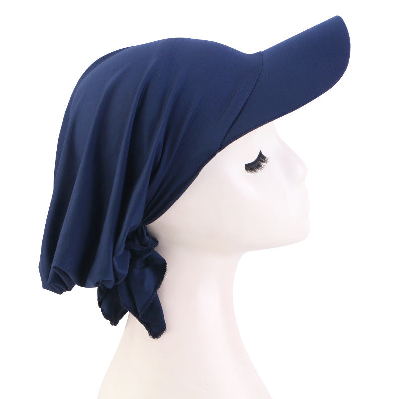 New Summer Solid Color Brim Cap Outdoor Sunshade Baotou Cap Sun Shade Cloth Cap JDT-234C