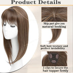 Hair Toppers for Women with Bang Hair Clip with Thinning Hair Wigs Hair Piece