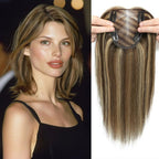 Hair Toppers for Women Real Human Hair Women Hair Pieces for Thinning Hair Wiglets Upgrade 10 * 12 cm Swiss Base Hairpieces for Thinning Hair 12inch Medium Brown