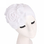 Large Floral Double-Layer Headscarf Hat, Hair Protection and Anti-Hair Loss Cap Tjm-295