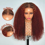Afro Colored Bleached Knots Human Hair Wig