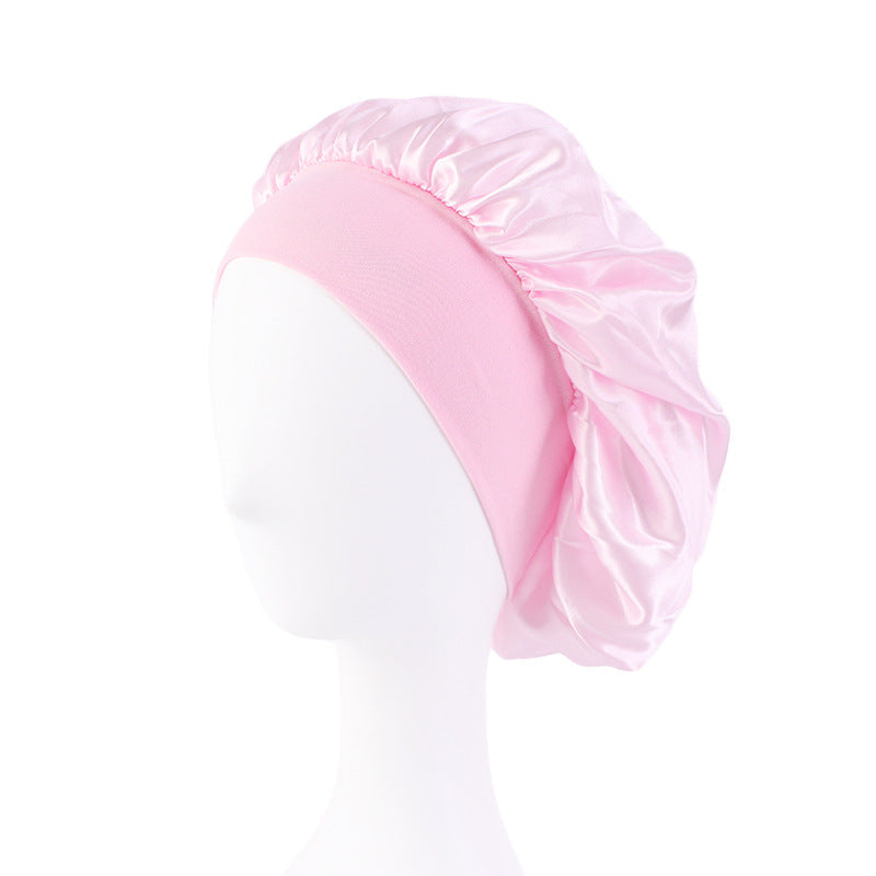 Satin Nightcap Wide-brimmed Hair Band Round Hat Tape Hat Beauty Salon Home Hat TJM-301