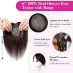Human Hair wigs Pieces 6 Inch Hair Toppers Top Hair Extensions