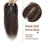 Hair Toppers for Women Real Human Hair 150% Density Clip In Topper Hairpieces 10 × 12CM Swiss Base Wiglet Top Hair Pieces for Women with Thinning Hair（12Inch,1B#）