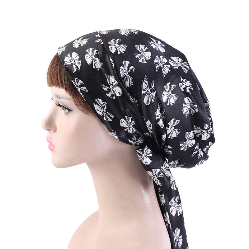 New Color Ding Hood Women's Printed Tie Tape Hat Pastoral Style Ribbon Braid Hat TJM-226