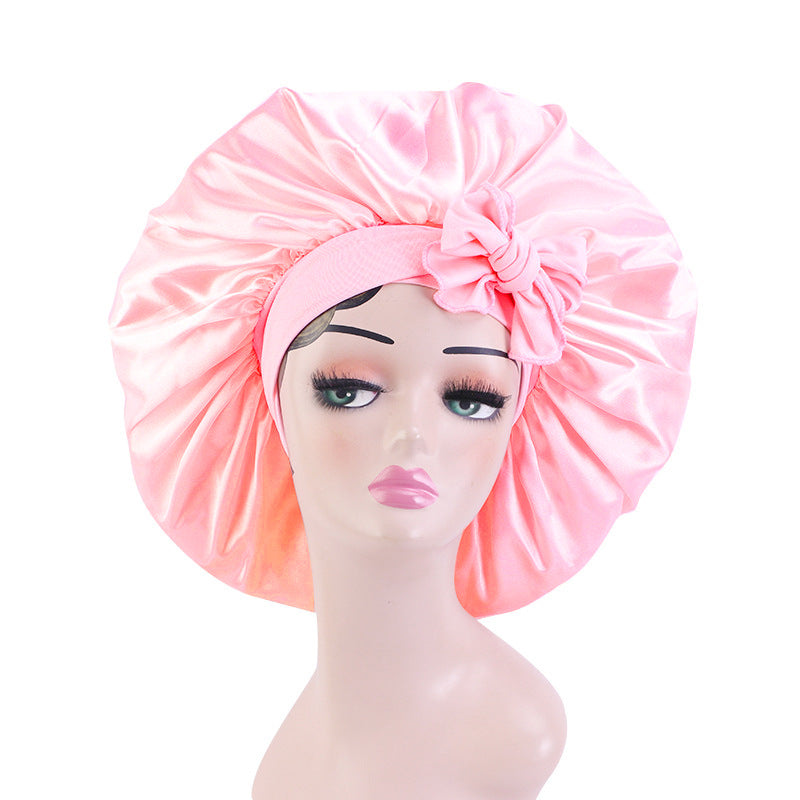 Oversized round hat elastic wide-brimmed ribbon colored nightcap headscarf hat cross-border e-commerce supply TJM-301-3