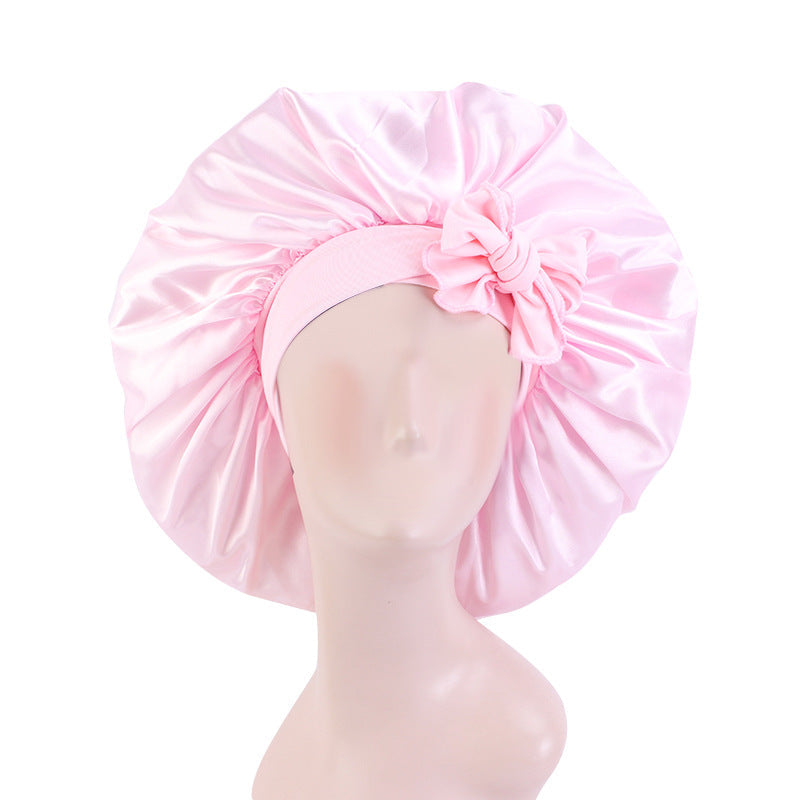 Oversized round hat elastic wide-brimmed ribbon colored nightcap headscarf hat cross-border e-commerce supply TJM-301-3