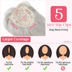 Short Layered Hair Topper with Bangs for Women with Thinning Hair 14 Inch 100% Human Hair Wigs Piece