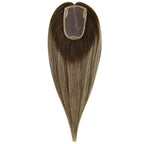 3*5inch Mono Hair Topper Remy Human Hair Balayage Brown Wigs Hair Piece