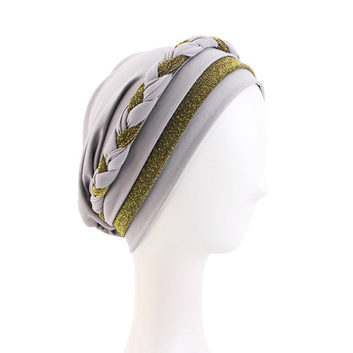 Amazon Supply African Style Shiny Silk Turban Style Turban Hat Braided Chemotherapy Hat Confinement Hat