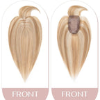 Human Hair Topper with Bangs - Real Human Hair Toppers for Women with Thin Hair