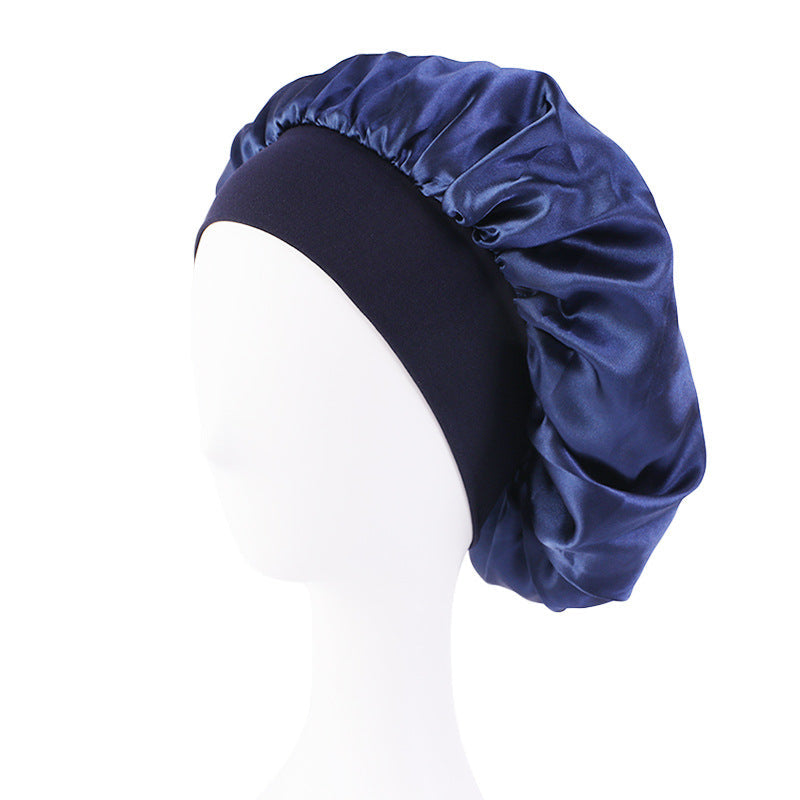 Satin Nightcap Wide-brimmed Hair Band Round Hat Tape Hat Beauty Salon Home Hat TJM-301