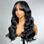 Perruques Ondulées Longues Noires Amples 100% Cheveux Humains